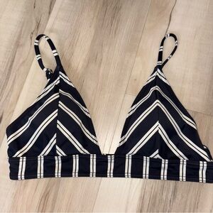 Striped Black and White Bikini Top